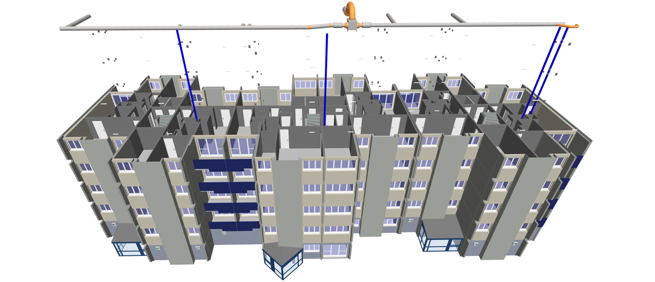 Maquette numérique BIM d'un ensemble résidentiel