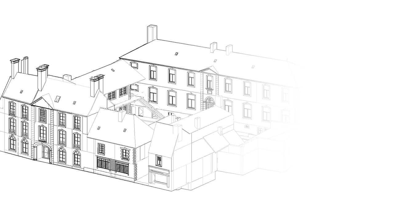 Maquette 3D d'une collectivité avant rénovation énergétique