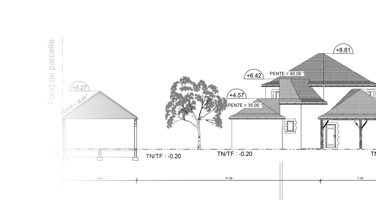 Profil terrain d'une maison individuelle